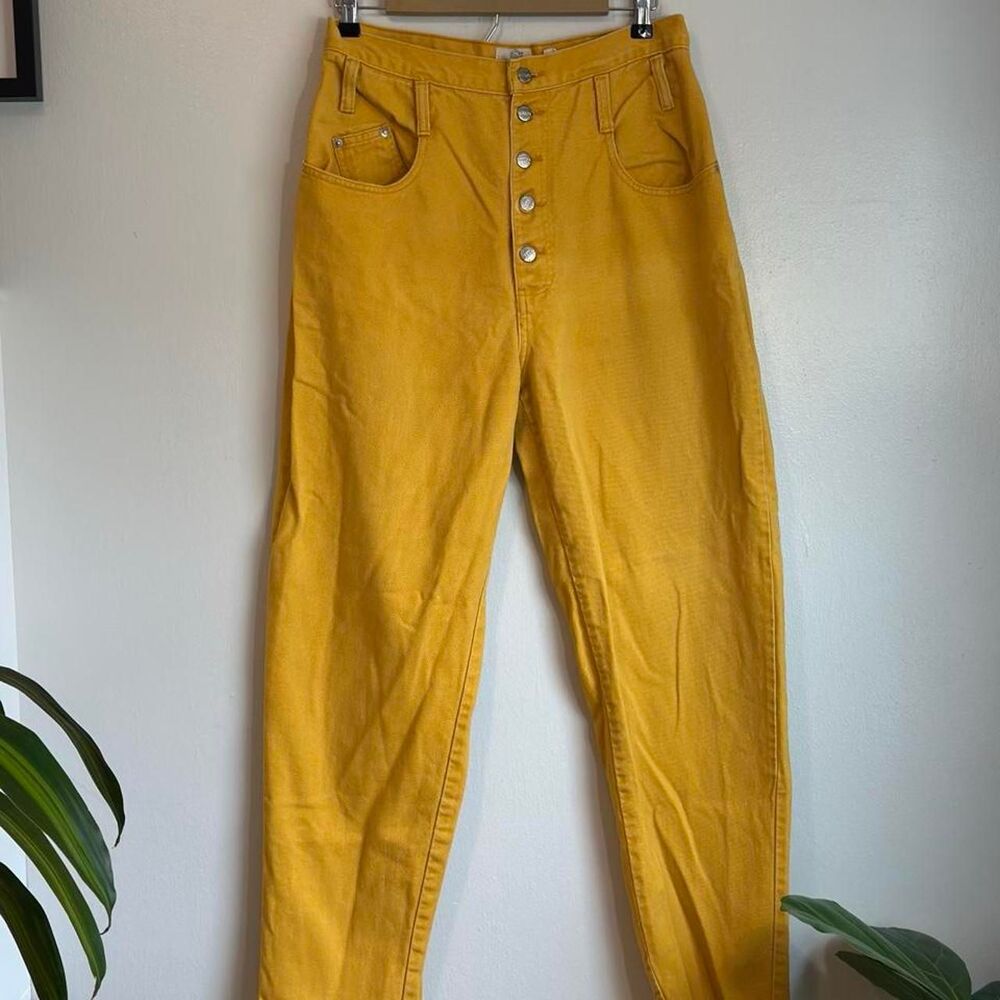 Sasson Vintage Mustard Yellow High-Waisted Jeans Women's Size 14 (Fits 10-12) 80